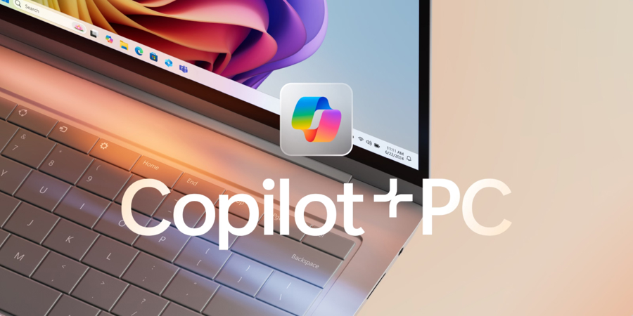 Microsoft 365 Copilot På En Bärbar Dator Med Windows Gränssnitt. Illustration Av AI Assisterat Arbete Och Produktivitet I Modern PC Miljö