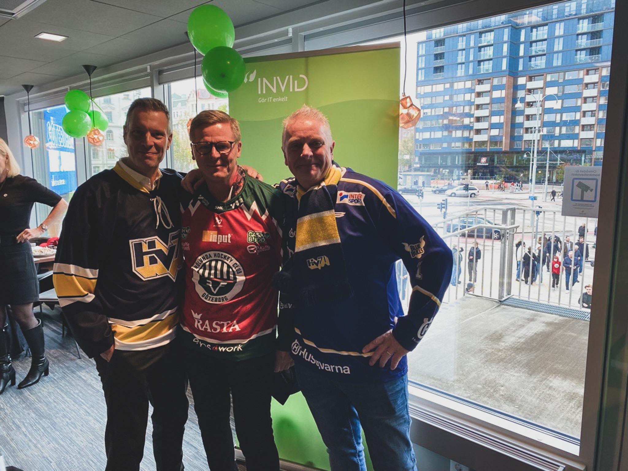 Johan Andersson, Jan Lilljegren och Thomas Bethmarker - Invigning Scandinavium - Göteborg - INVID Gruppen