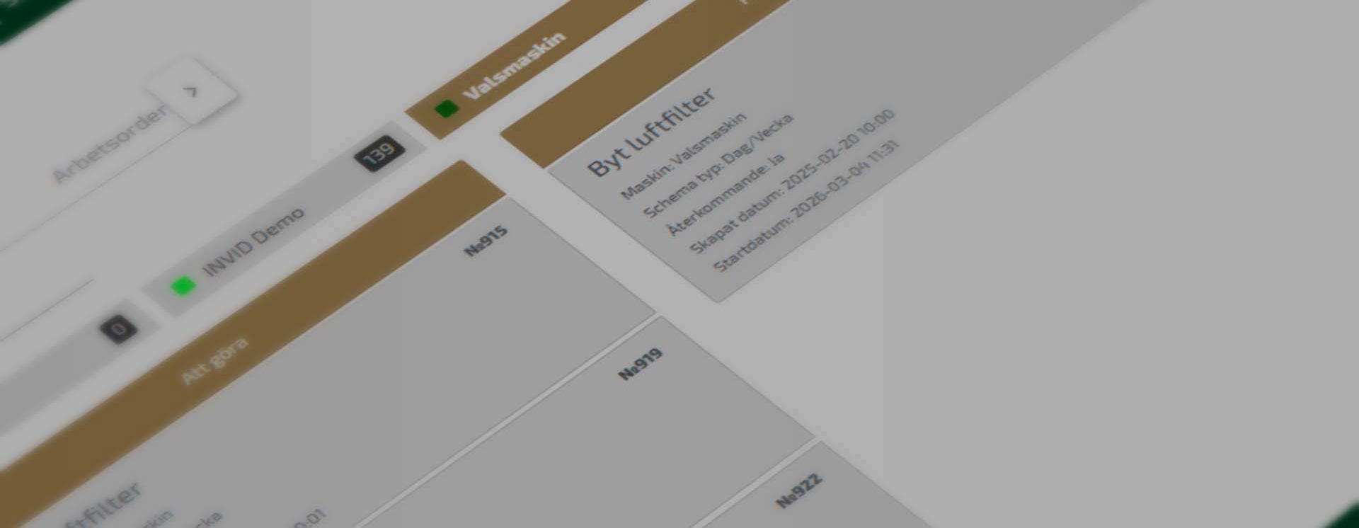 Underhållsmodul Header